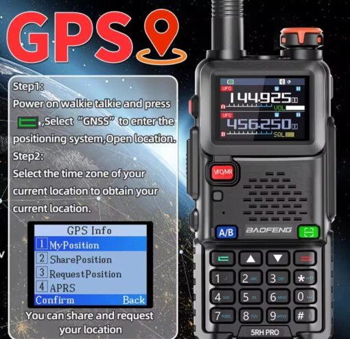 Handy BAOFENG UV5RH PRO, GPS, FRECUENCIMETRO, MULTIBANDA