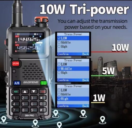 Handy BAOFENG UV5RH PRO, GPS, FRECUENCIMETRO, MULTIBANDA - Imagen 2