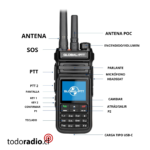 Handy GLOBAL-PTT Híbrido POC + VHF Análogo 136-174 MHZ - Imagen 5